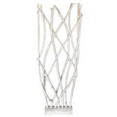 White Modernist Driftwood Floor Sculpture Room Divider