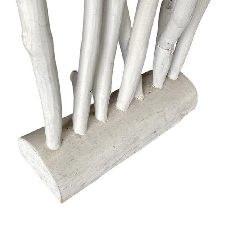 Weiße modernistische Bodenskulptur aus Treibholz Raumtrenner im Angebot 3