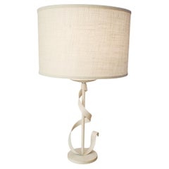 White Modernist Ribbon Table Lamp Circa 1980s Fine Art Lamps Studio Decor