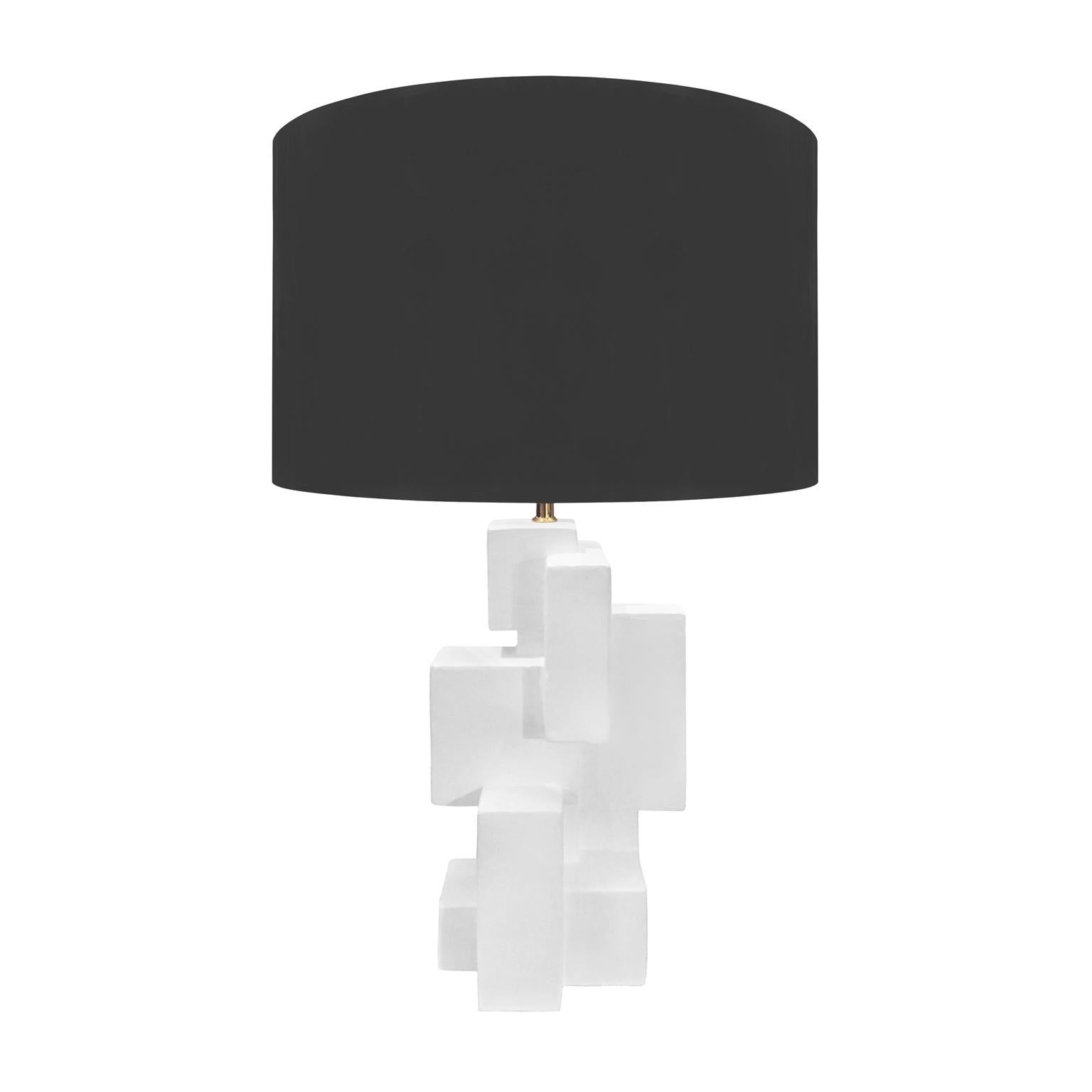 White Modernist Sculptural Table Lamp by Dan Schneiger