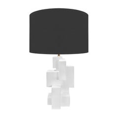 White Modernist Sculptural Table Lamp by Dan Schneiger