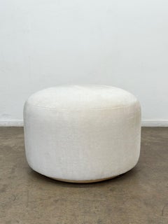 White Mohair Ottoman