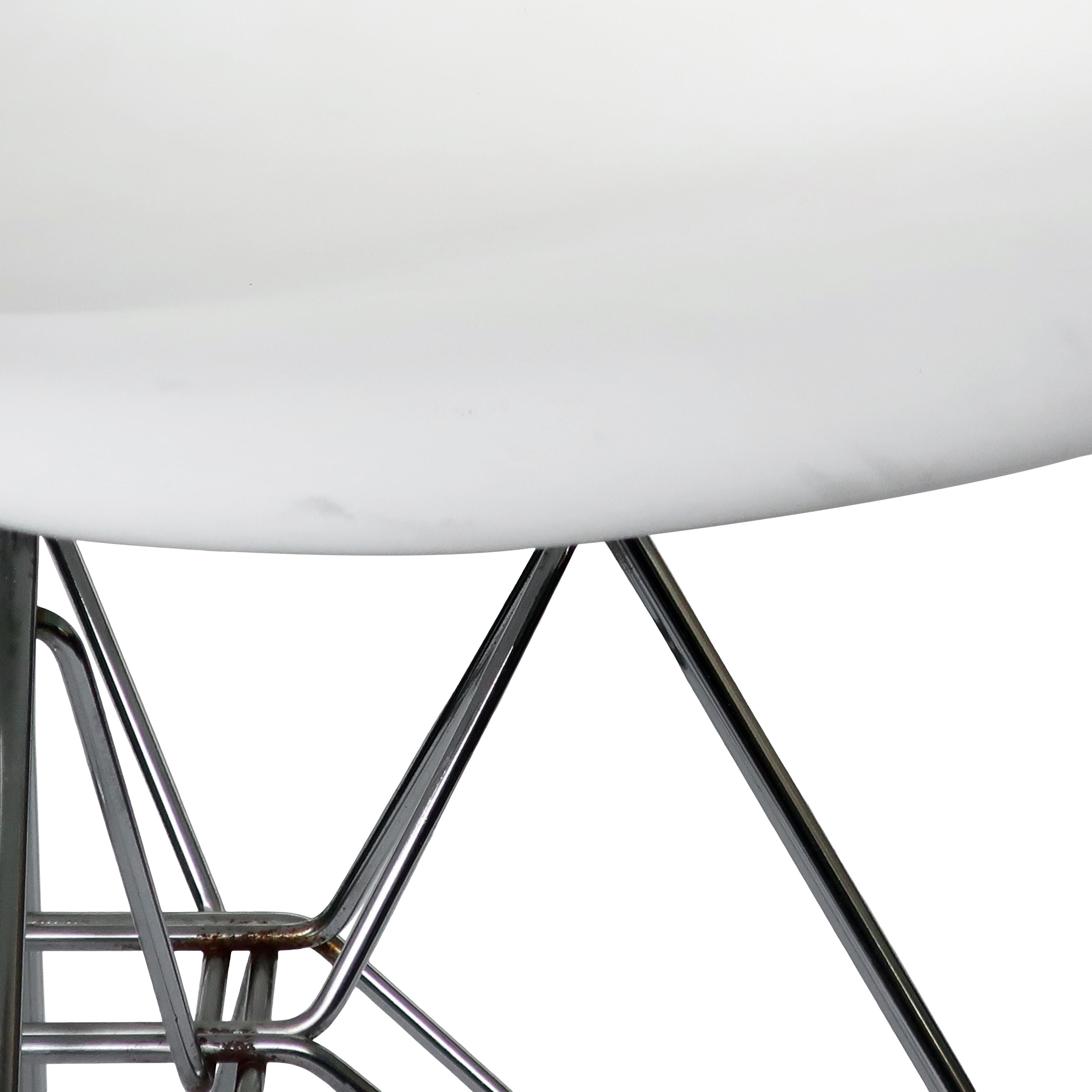 White Molded Eames Armchair on Eiffel Base for Herman Miller 2