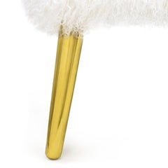 Banc mongol blanc avec pieds en laiton