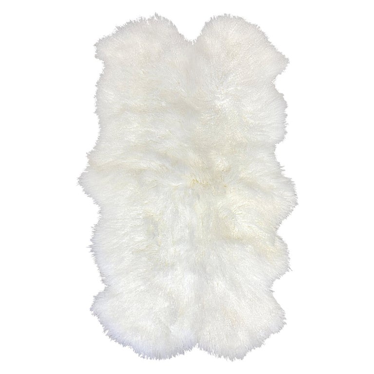 White Mongolian Fur Throw Rug For Sale at 1stDibs | throw rug on sale, white  mongolian fur rug