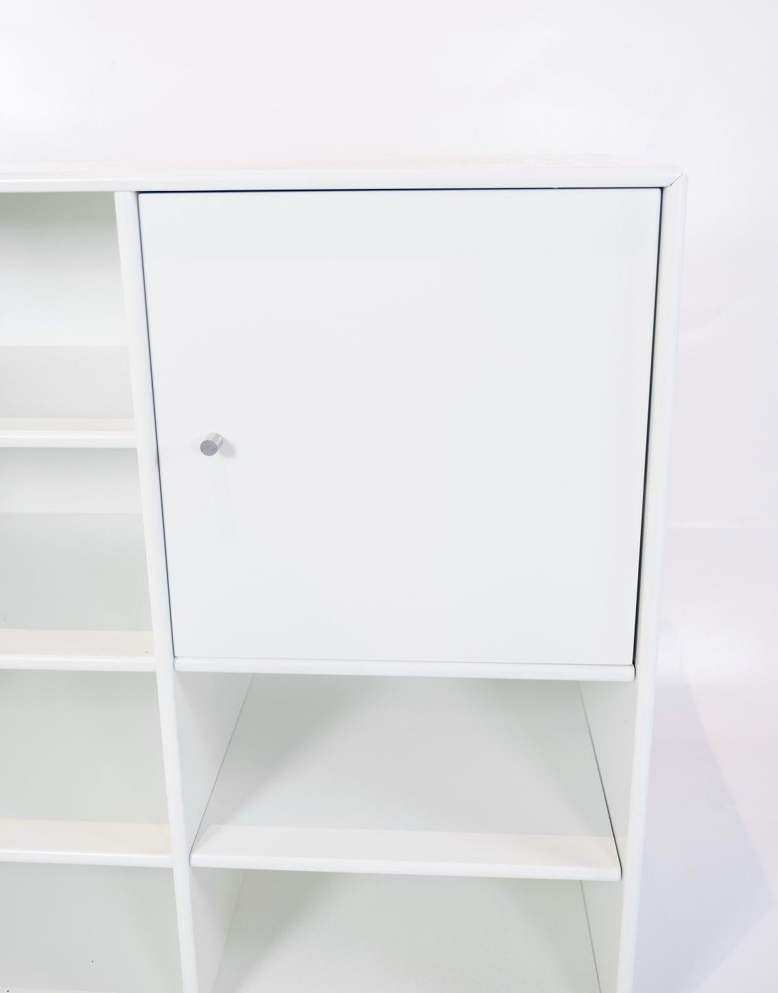 Scandinavian Modern White Montana Module with Cabinet and 6 Shelves, Designed by Peter J. Lassen