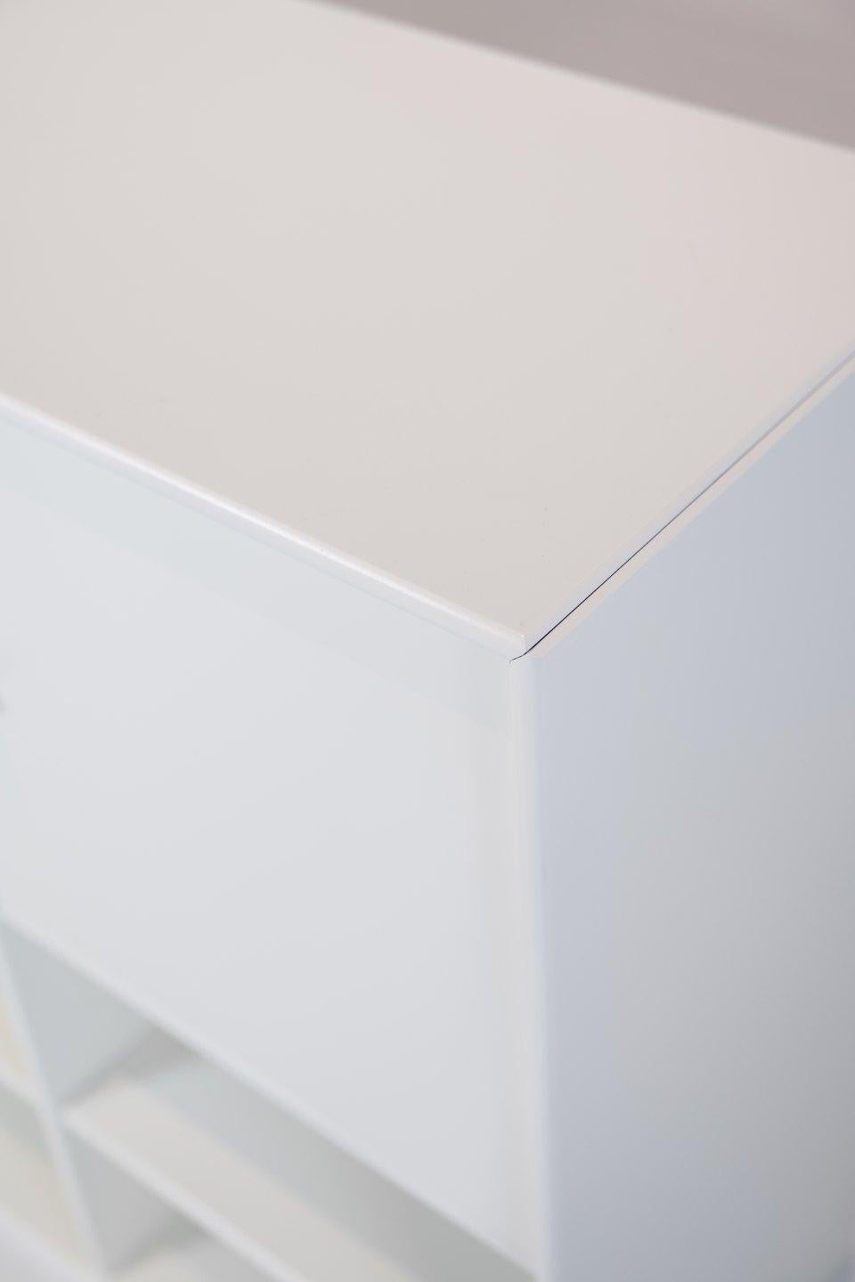 Lacquered White Montana Module with Cabinet and 6 Shelves, Designed by Peter J. Lassen