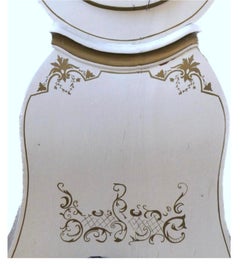 White Mora Clock Swedish Early 1800s Antique Gold Carved Crown