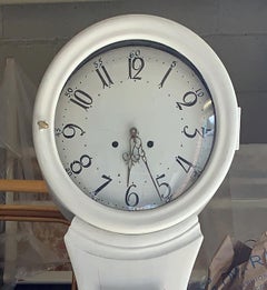 White Mora Clock Swedish Early 1800s Antique Large Head