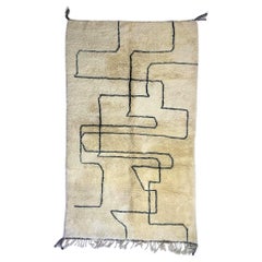 White Moroccan Rug – Enigma Echo  Contemporary Black and White Design