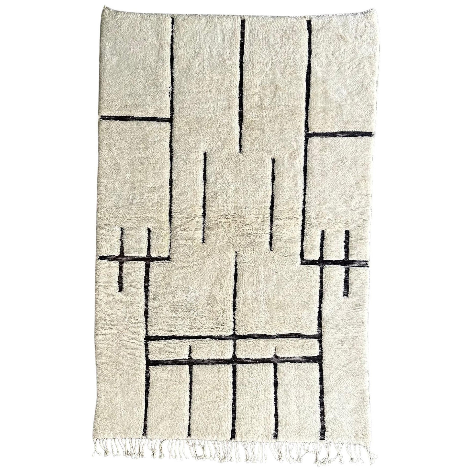 White Moroccan Rugs - Mystic Muse Moroccan Rug 9x12 Handwoven Geometric Design For Sale