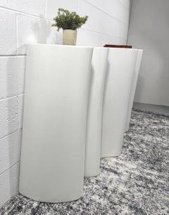 White Moroccan Tadelakt Plaster Console Table
