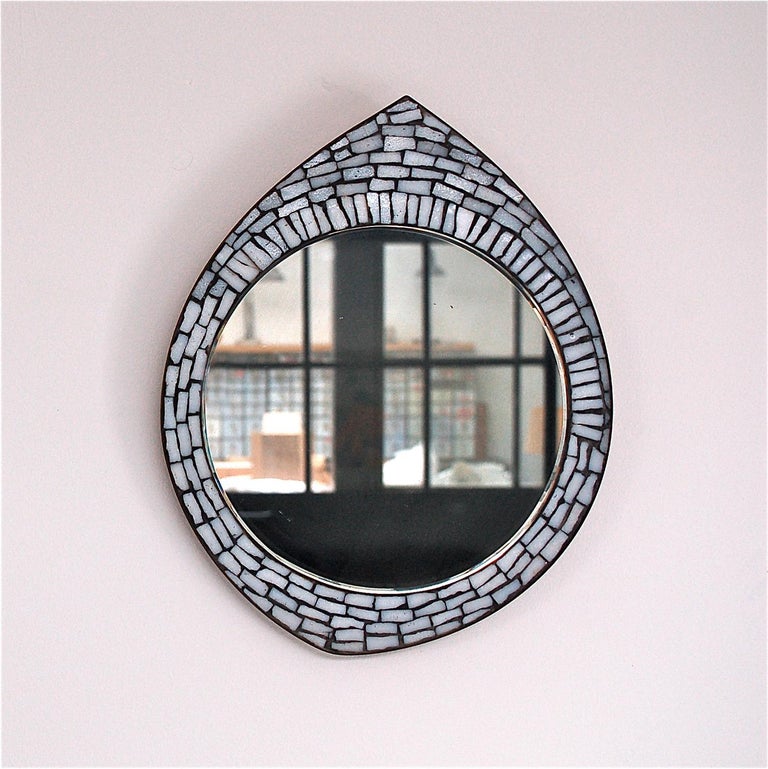 White Mosaic Accent Mirror, 1950s, Germany For Sale at 1stDibs