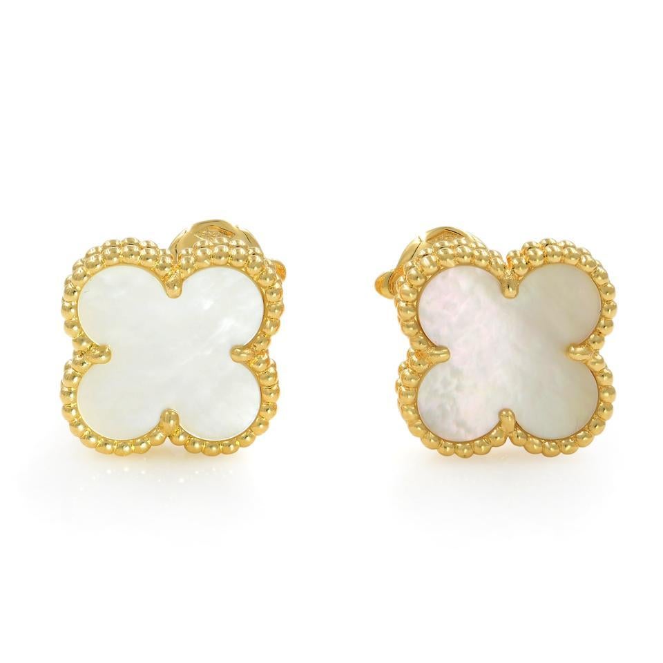 clover earrings mother of pearl