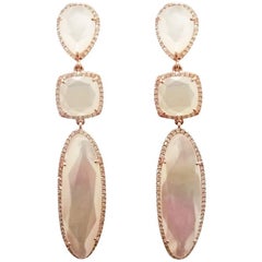 White Mother-of-Pearl Diamond Earrings