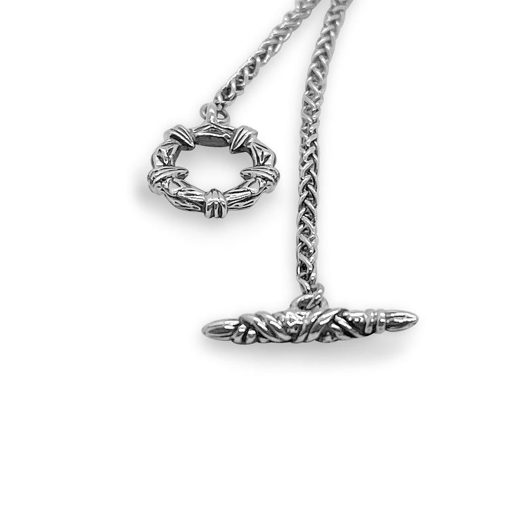 Weiße Perlmuttblume mit Peridot-Edelstein und Sterlingsilber-Toggle (Kunsthandwerker*in) im Angebot