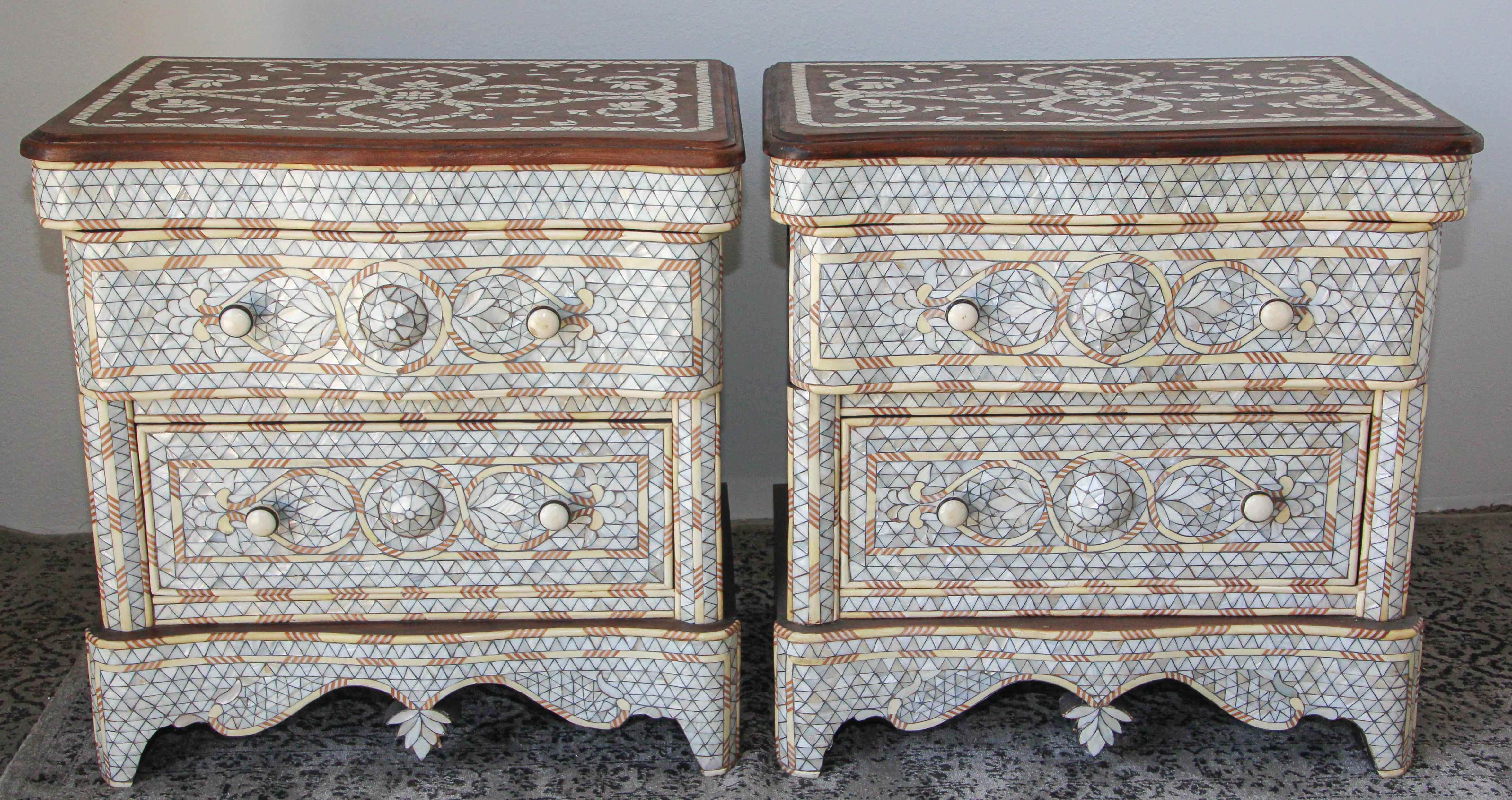 Details about   Moroccan Dresser Night Stand Table Wood Moorish Handmade & Painted  Double black 