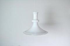 White Mouth Blown Opaline Glass Pendant for Holmegaard, Denmark, 1980s