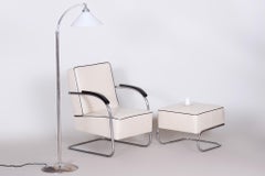 Weißer Mucke Melder Sessel und Ottomane, Tschechien, 1930er Jahre