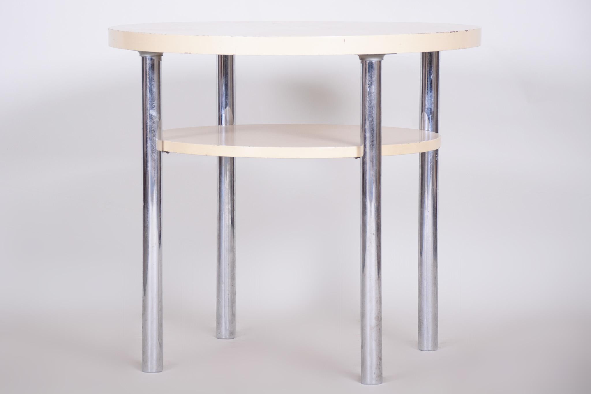 Bauhaus White Mücke, Melder Side Table, 1930s For Sale