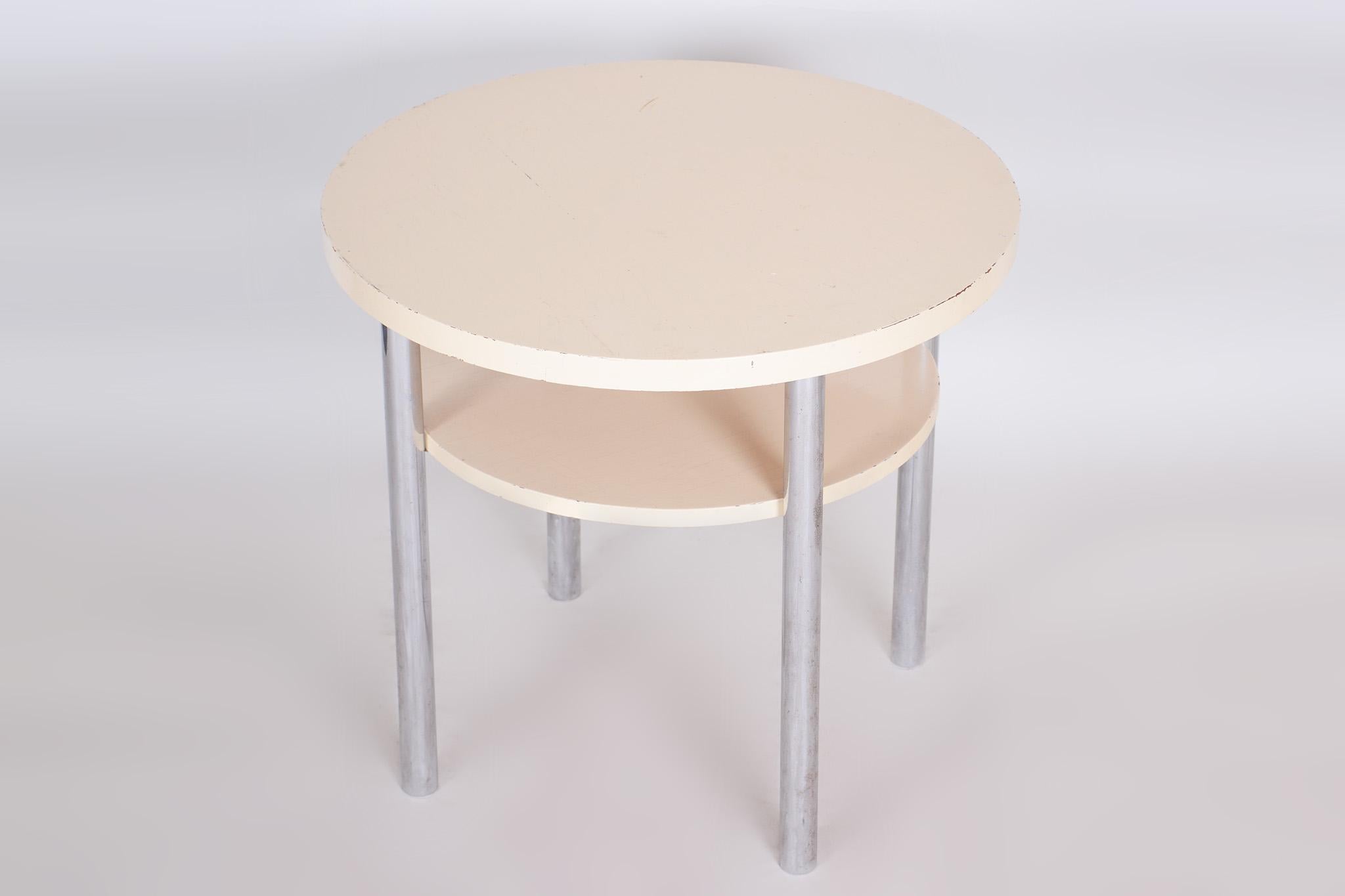 Czech White Mücke, Melder Side Table, 1930s For Sale