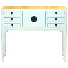 White Multi-Drawer Console Table