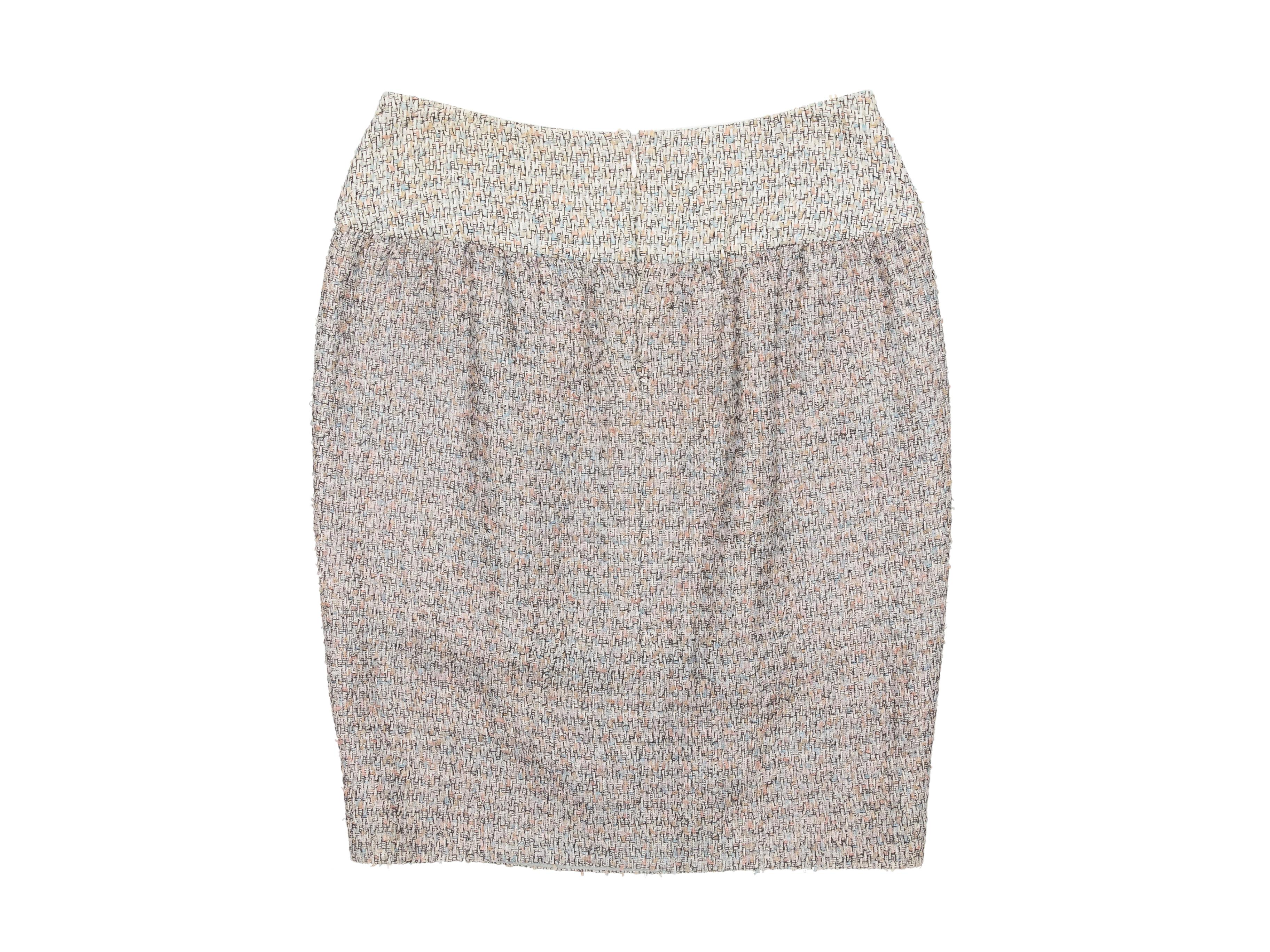 Gray White & Multicolor Chanel Tweed Mini Skirt For Sale