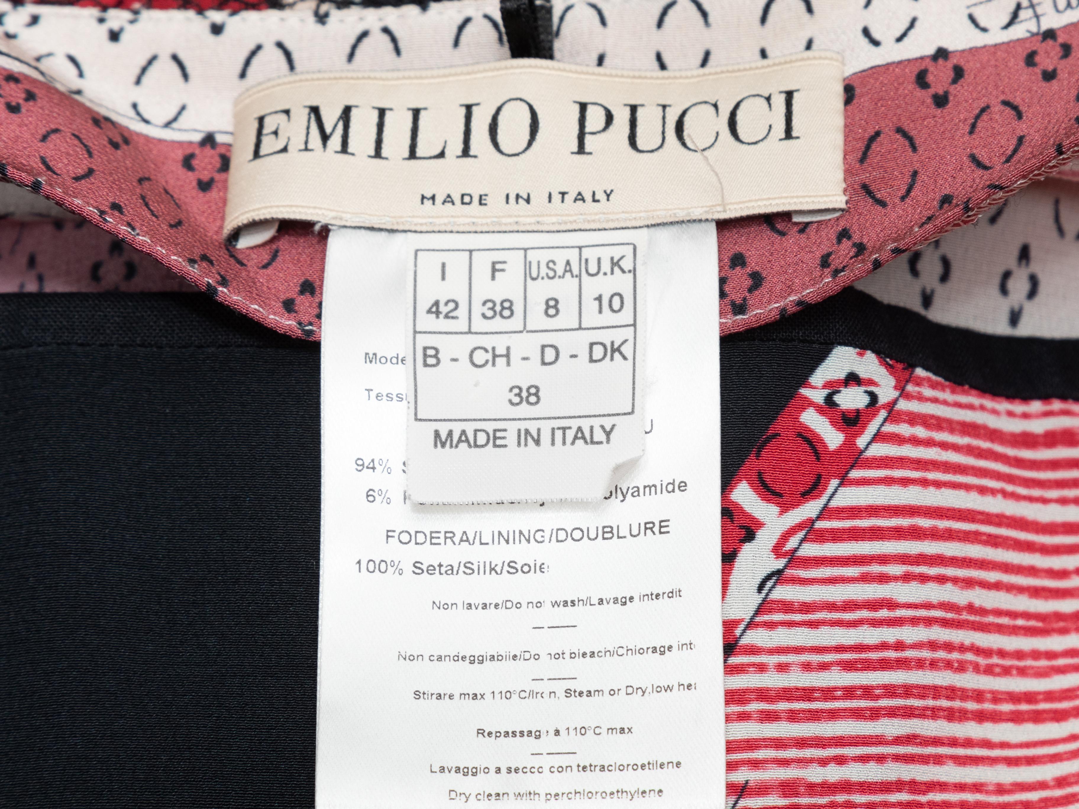 Women's White & Multicolor Emilio Pucci Spring/Summer 2013 Silk Dress