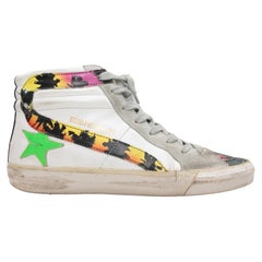 White & Multicolor Golden Goose High-Top Sneakers