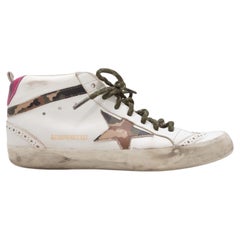 White & Multicolor Golden Goose High-Top Sneakers