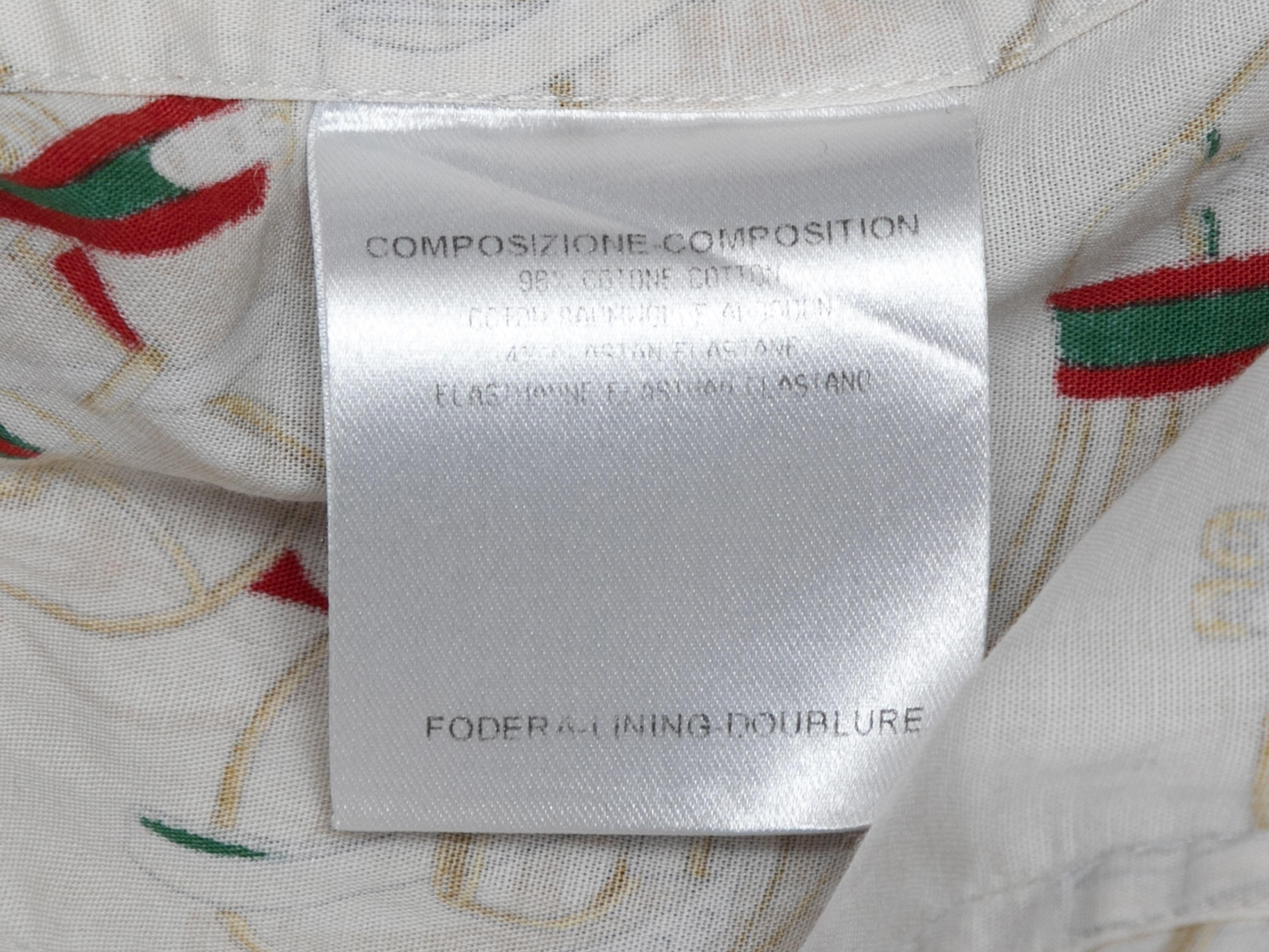 Weißes & mehrfarbiges Gucci Satteldruck-Top mit Knopfleiste Größe IT 42 im Angebot 2