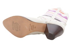 White & Multicolor Isabel Marant Textile & Leather Cowboy Boots