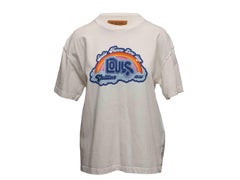 White & Multicolor Louis Vuitton Logo Graphic T-Shirt Size US M