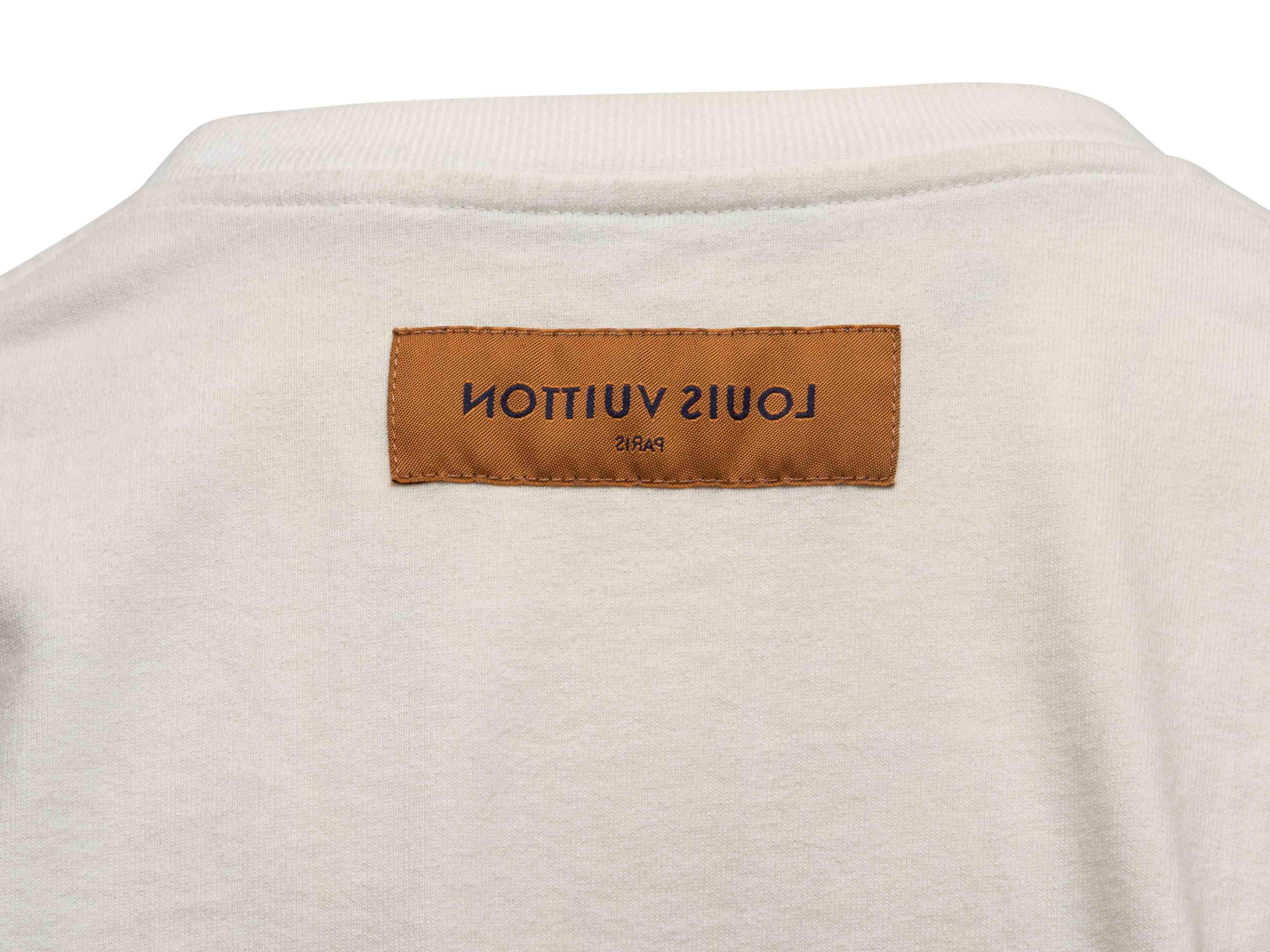 Weißes & mehrfarbiges Louis Vuitton Logo Grafik T-Shirt Größe US M im Angebot 1