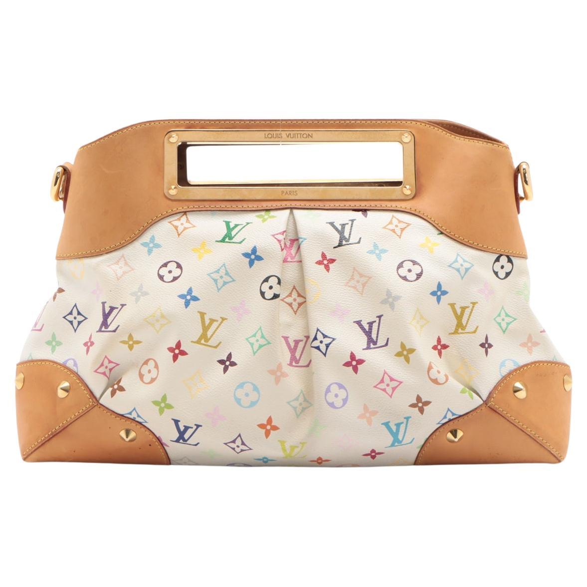 White multicolor Monogram coated canvas Louis Vuitton Judy MM with gold-tone  For Sale
