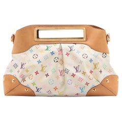 White multicolor Monogram coated canvas Louis Vuitton Judy MM with gold-tone 