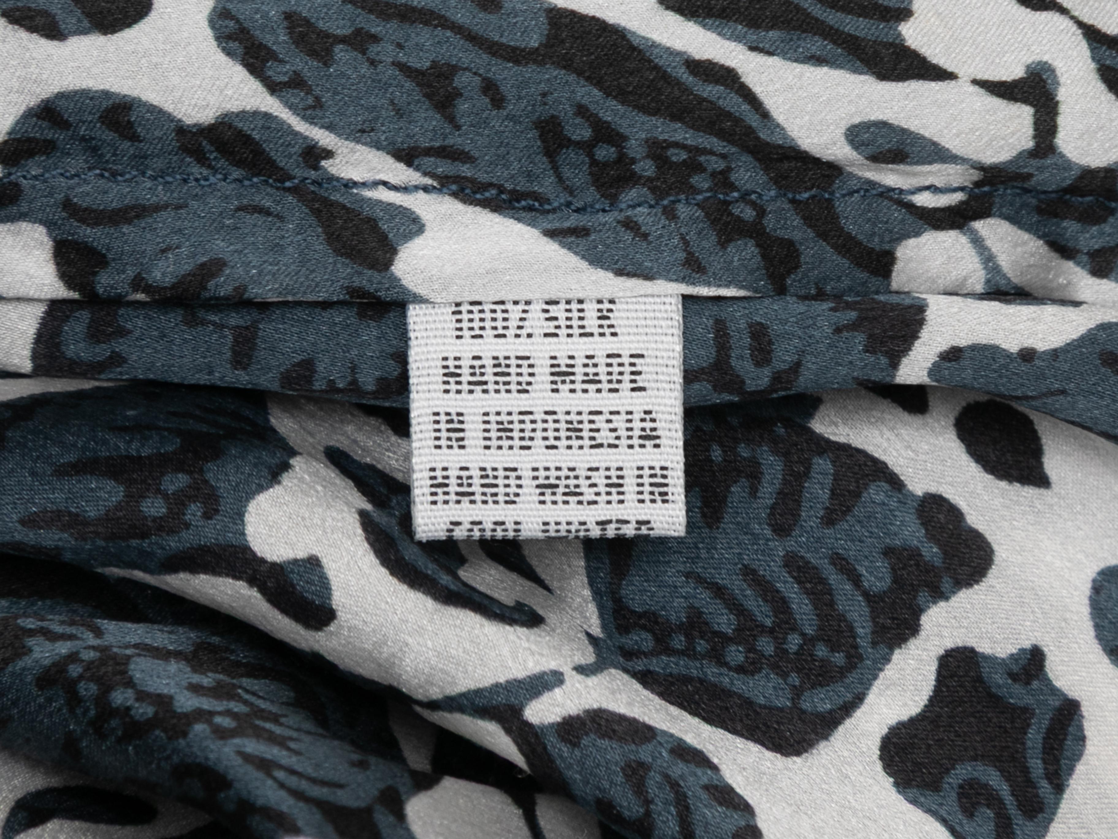 White & Multicolor Natalie Martin Silk Floral Print Maxi Dress Size US S In Good Condition In New York, NY