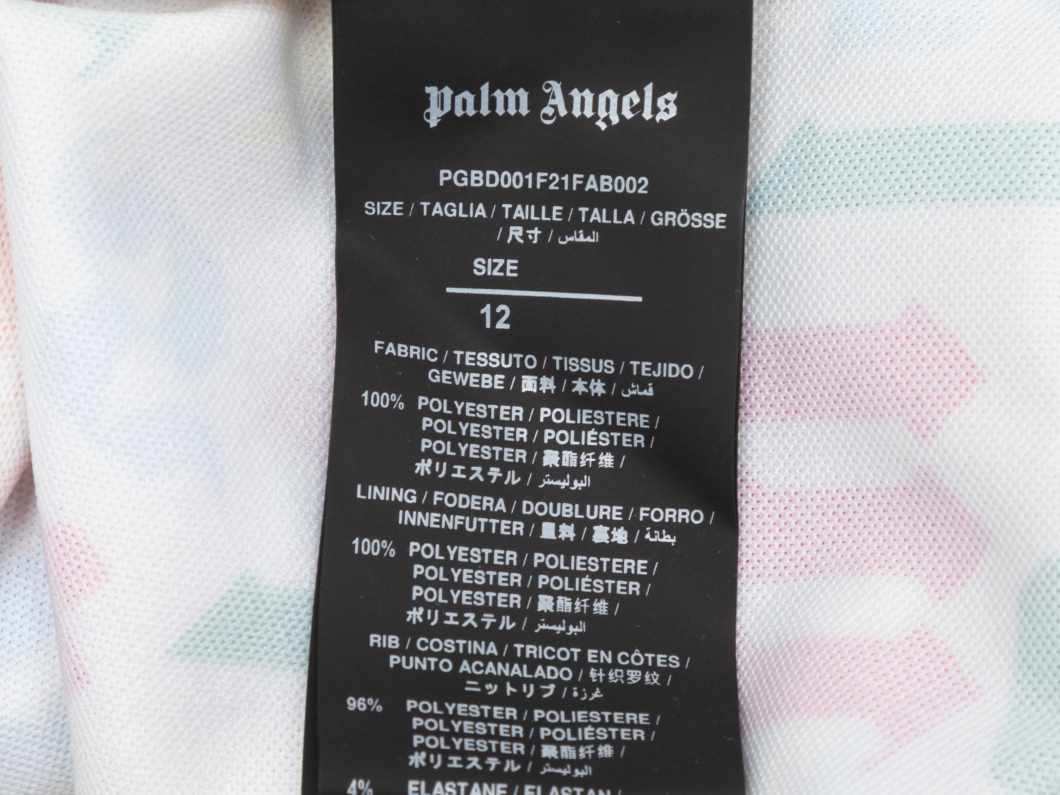 Weiß & Multicolor Palm Angels Text Print Zip Jacke Größe US 12 im Zustand „Gut“ im Angebot in New York, NY