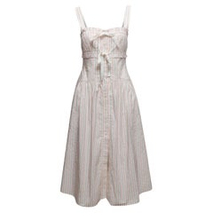 White & Multicolor Philosophy di Lorenzo Serafini Striped Sleeveless Dress Size