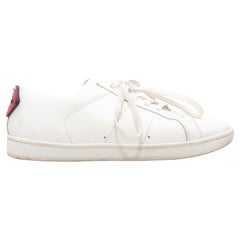 White & Multicolor Saint Laurent Leather Low-Top Sneakers Size 37