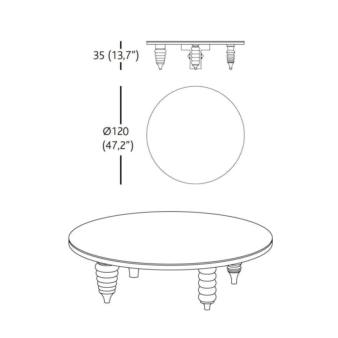 Laqué Table basse ronde contemporaine modèle 