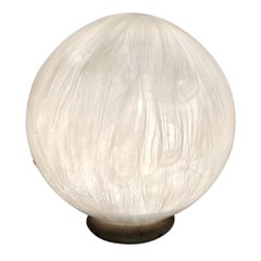 Vintage Postmodern White Murano Blown Glass Table Lamp by La Murrina with Murrines Italy