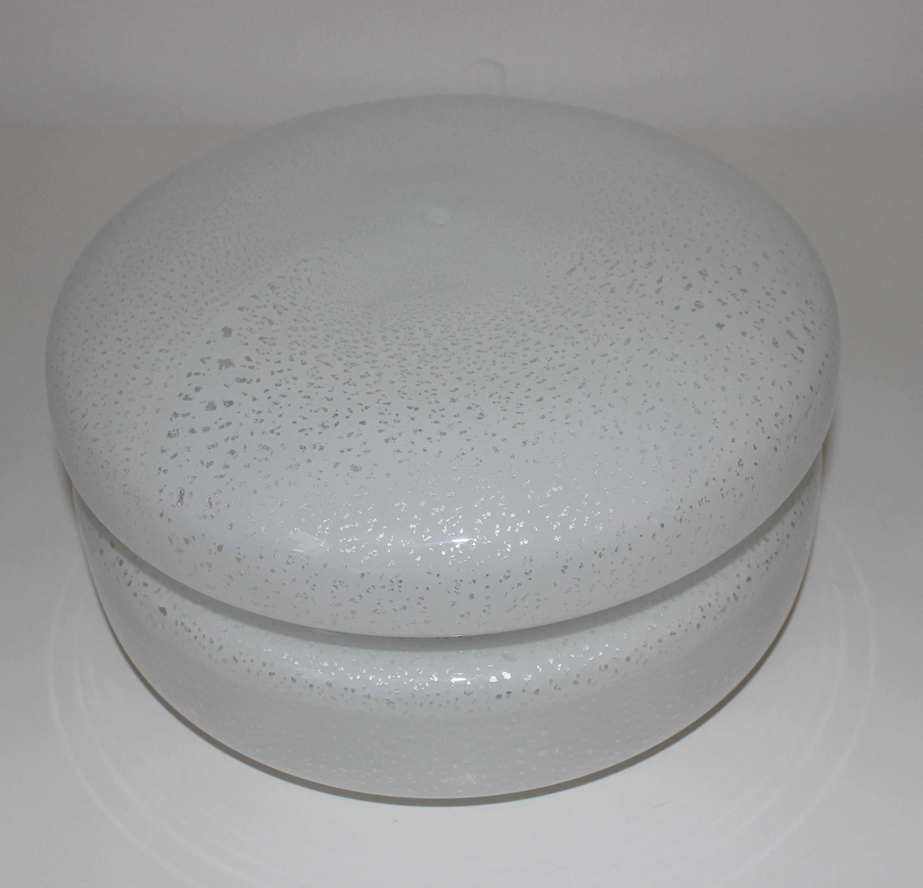 Modern White Murano Glass Covered Dish by Tommaso Barbi For Sale