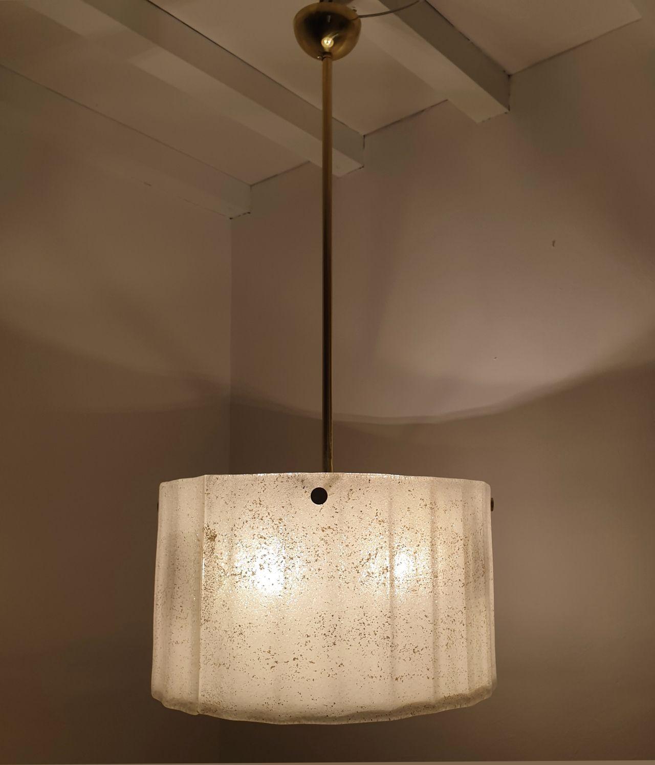 Late 20th Century White Murano glass Drum chandelier For Sale