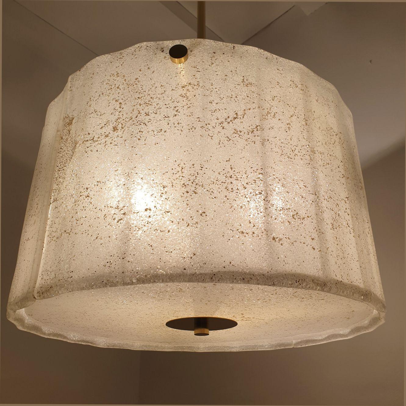 White Murano glass Drum chandelier For Sale 1