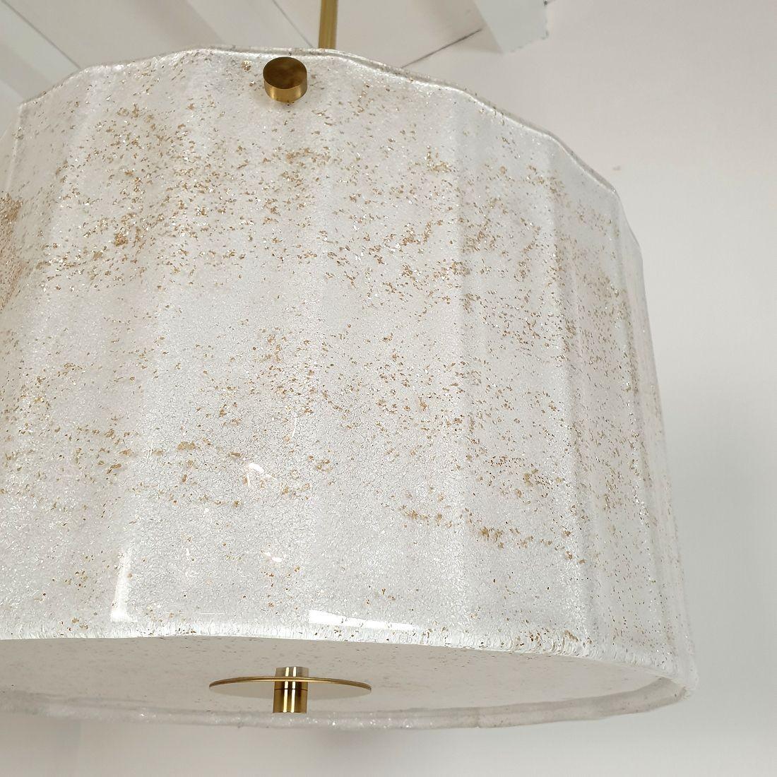 White Murano glass Drum chandelier For Sale 2