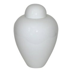White Murano Glass Ginger Jar by Venini