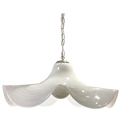 White Murano Glass Hanging Pendant Lamp by Kalmar
