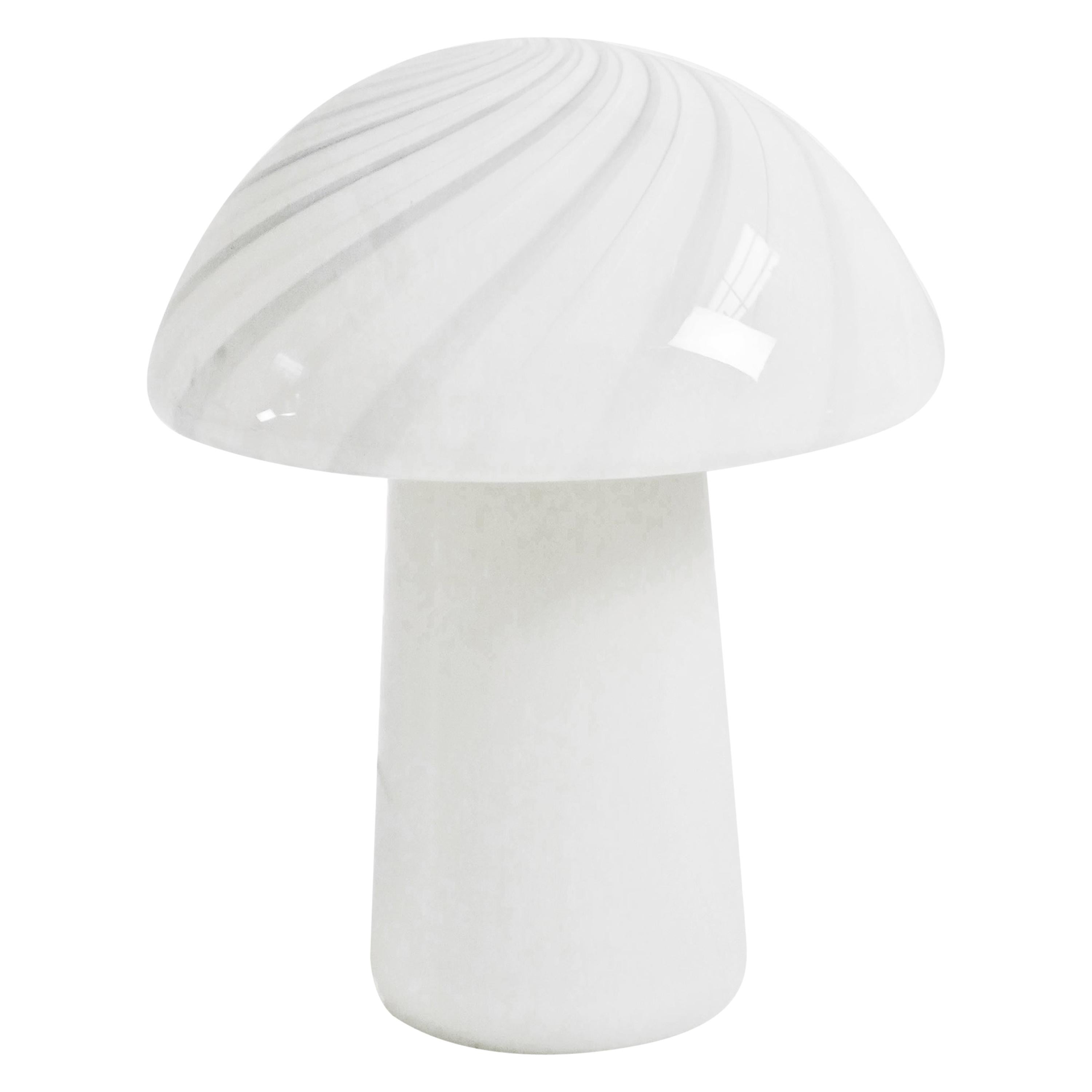 White Murano Glass Mushroom Lamp
