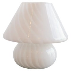 White Murano Glass Mushroom Table Lamp by Venini